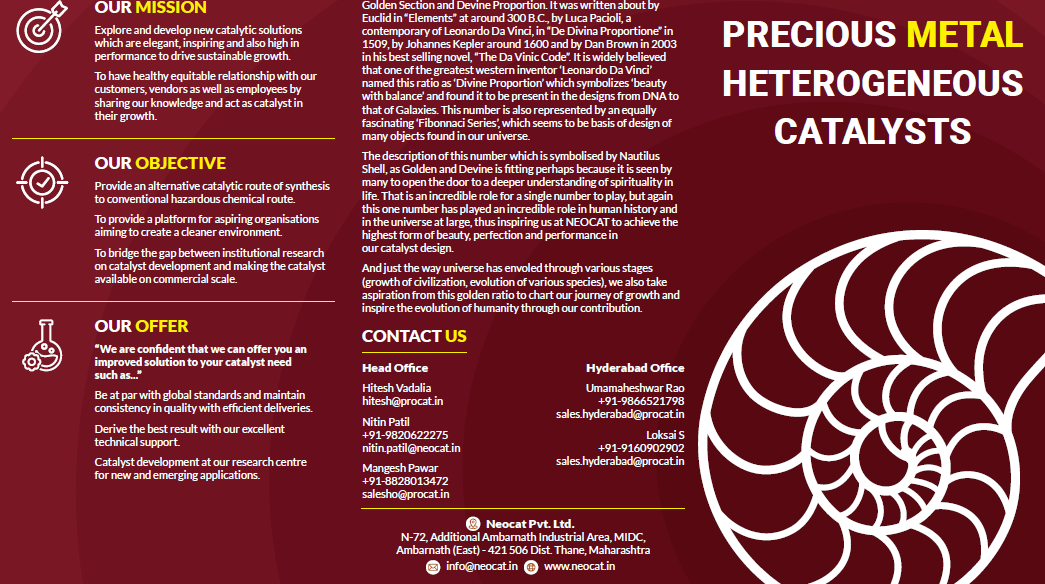 PMC Heterogeneous Catalysts Neocat Brochure